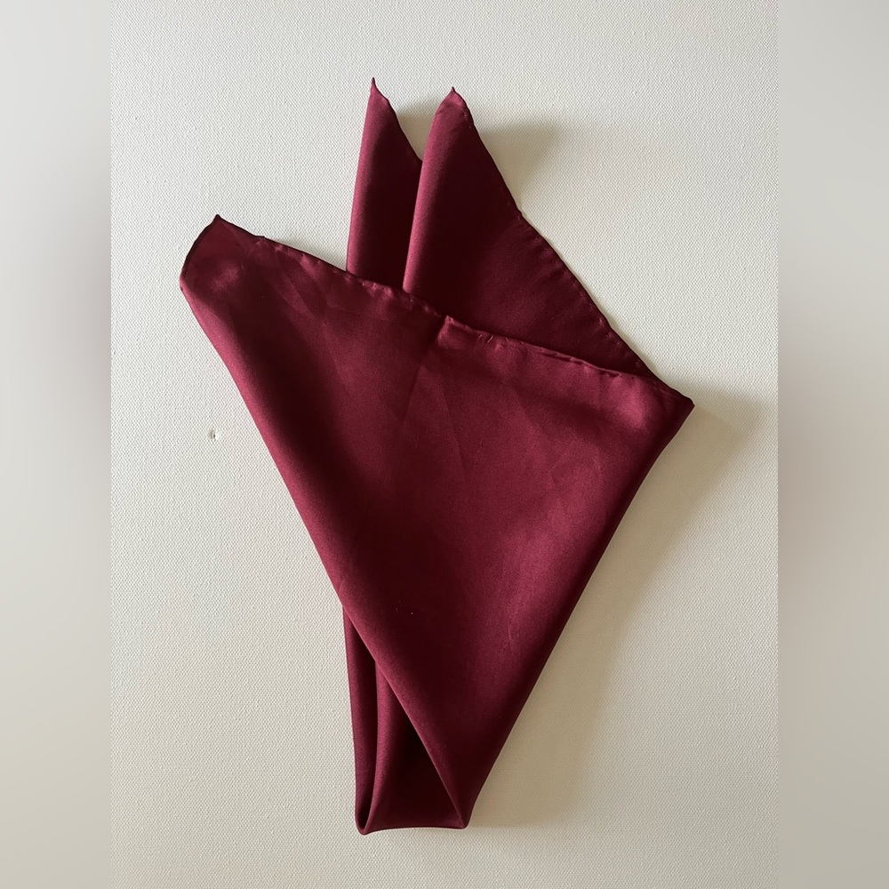 Ashear Burgundy Silk pocket square